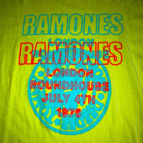 NEW Gender Neutral Licensed Pop-Culture Graphic Tee RAMONES T Shirt Green XXL - Picture 2 of 14